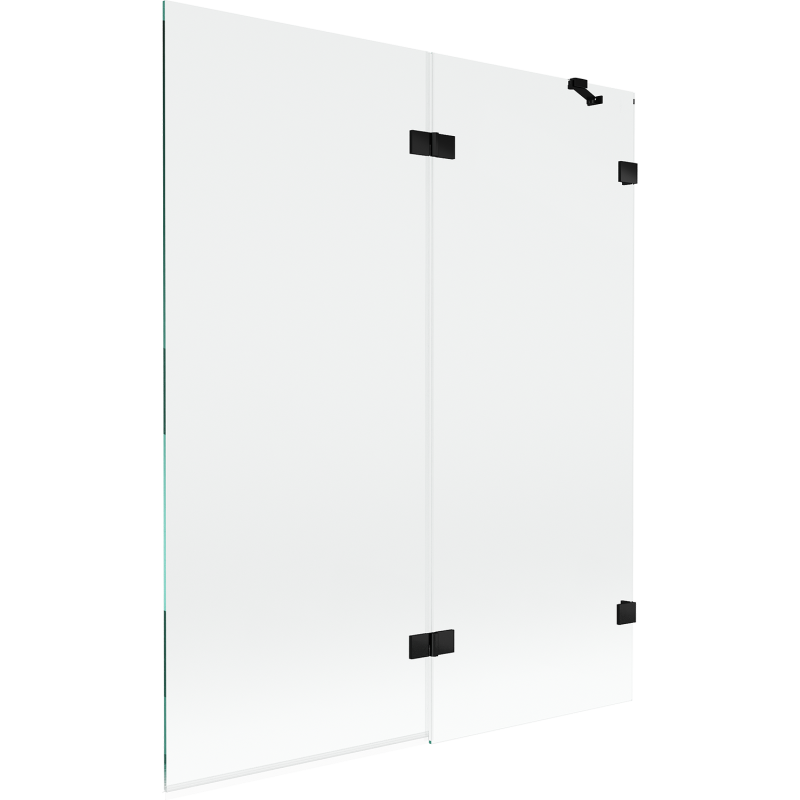 Mexen Lunar zweefaarweg 2-flügelech riets 140 x 150 cm, transparent, schwaarz - 897-140-100-70-00-P