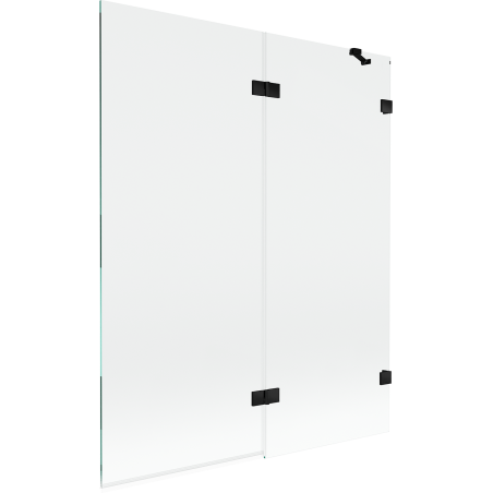 Mexen Lunar parawan nawannowy 2-skrzydłowy prawy 140 x 150 cm, transparent, czarny - 897-140-100-70-00-P