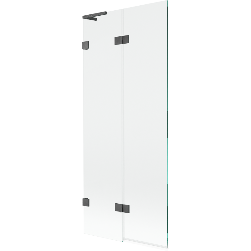 Mexen Lunar L Badewannen-Faltwand 2-flügelig links 80 x 150 cm, transparent, gebürstetes Gun Gray - 897L-080-100-66-00-L