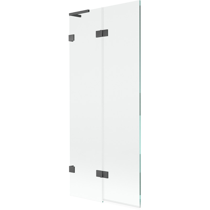 Mexen Lunar L paravan za kadu s 2 krila lijevi 80 x 150 cm, proziran, brušeni sivi - 897L-080-100-66-00-L