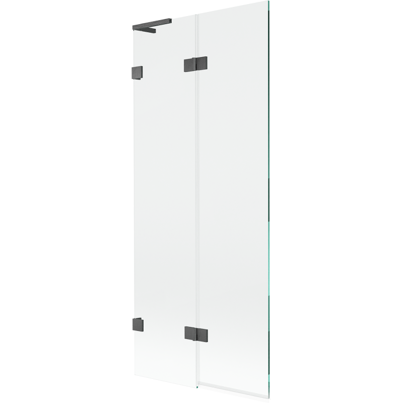 Mexen Lunar L parete da vasca a 2 ante sinistra 80 x 150 cm, trasparente, grigio canna di fucile spazzolato