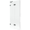 Mexen Lunar L Badewannen-Faltwand 2-flügelig links 80 x 150 cm, transparent, gebürstetes Gun Gray - 897L-080-100-66-00-L