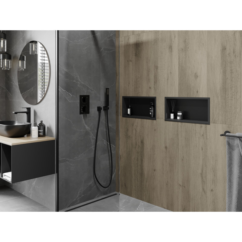 Mexen X-Wall-R nis nisplank met flens 45 x 20 cm, zwart - 1970452010