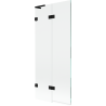Mexen Lunar L 2-krilna kopalna pregrada, leva 80 x 150 cm, prosojna, črna - 897L-080-100-70-00-L