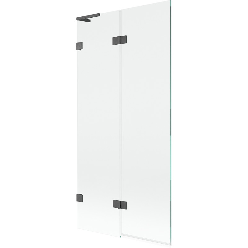 Mexen Lunar L lijevi dvokrilni paravan za kadu 90 x 150 cm, proziran, brušeni sivi - 897L-090-100-66-00-L