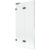 Mexen Lunar L badwand met 2 panelen links 90 x 150 cm, transparant, geborsteld grijs - 897L-090-100-66-00-L