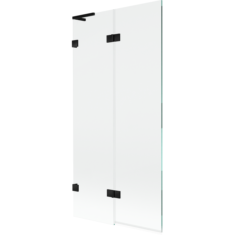 Mexen Lunar L Badewannenfaltwand, 2-teilig linksseitig 90 x 150 cm, transparent, schwarz - 897L-090-100-70-00-L