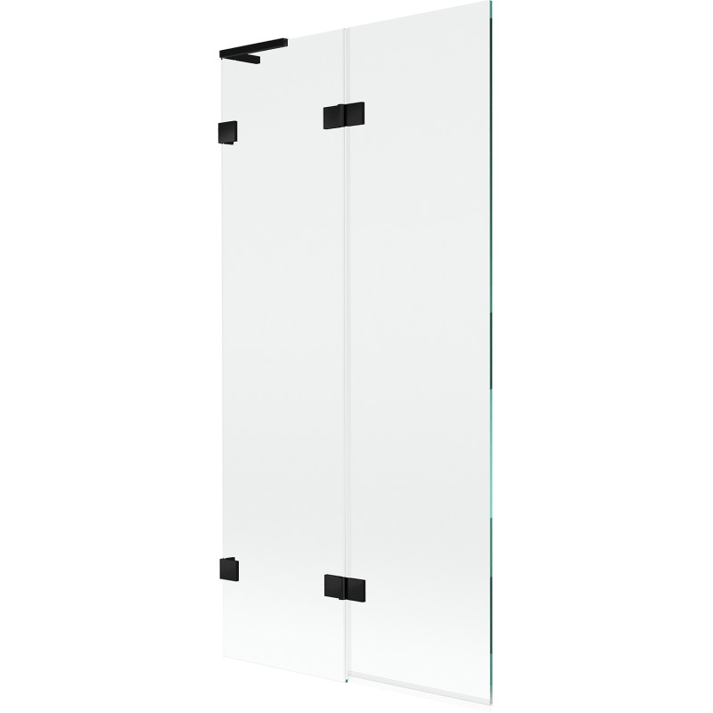 Mexen Lunar L parawan nawannowy 2-skrzydłowy lewy 90 x 150 cm, transparent, czarny - 897L-090-100-70-00-L