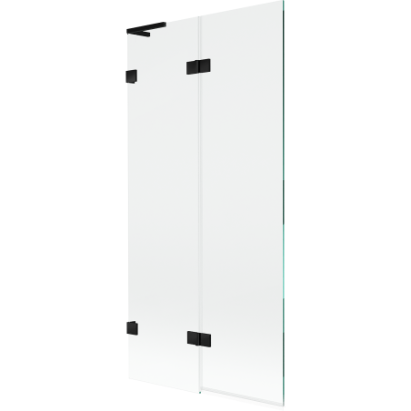 Mexen Lunar L Badewannenfaltwand, 2-teilig linksseitig 90 x 150 cm, transparent, schwarz - 897L-090-100-70-00-L