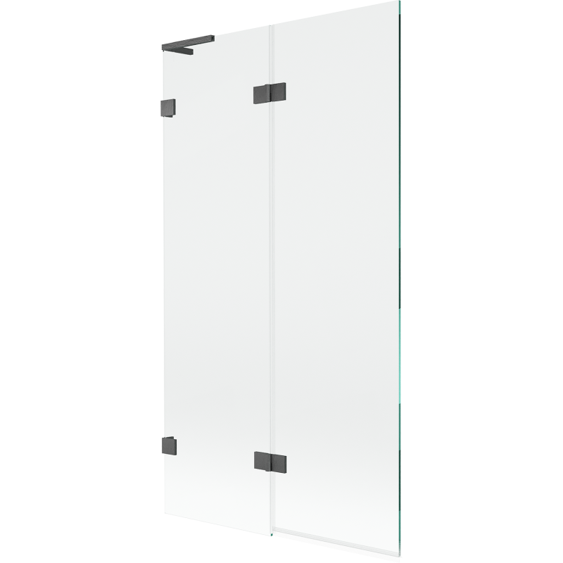 Mexen Lunar L 2-delad vänster badkarsvägg 100 x 150 cm, transparent, borstade kanoner grå - 897L-100-100-66-00-L