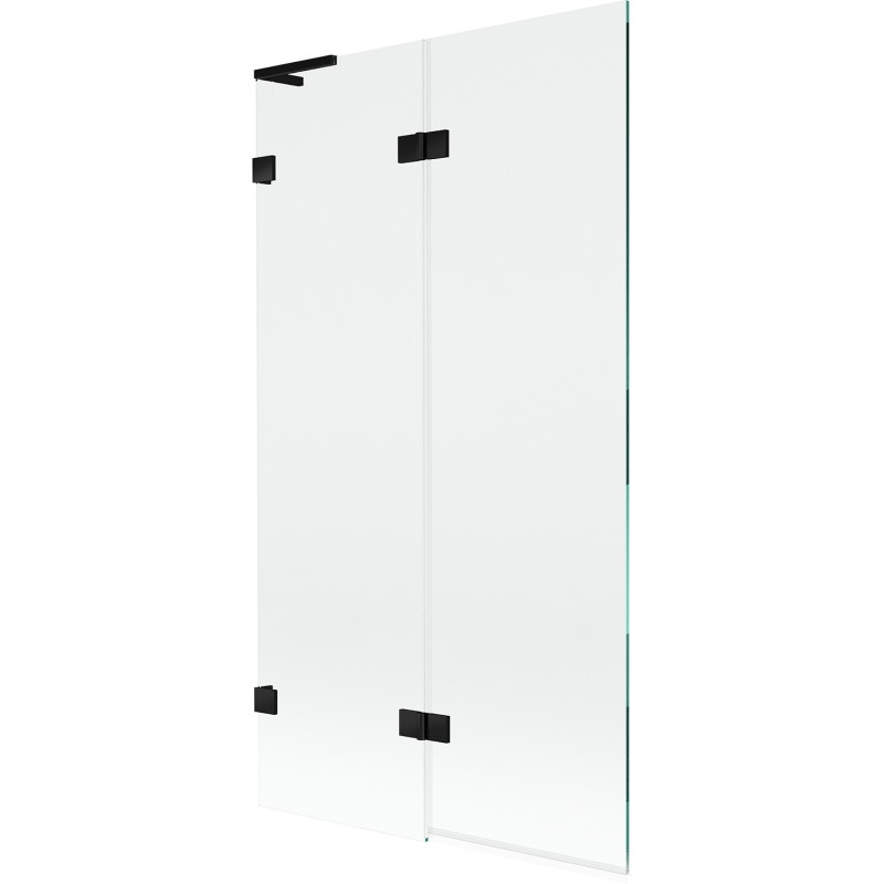 Mexen Lunar L 2-osaline vanni ekraan, vasak 100 x 150 cm, läbipaistev, must - 897L-100-100-70-00-L