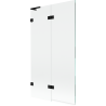Mexen Lunar L badwand 2-delig links 100 x 150 cm, transparant, zwart - 897L-100-100-70-00-L