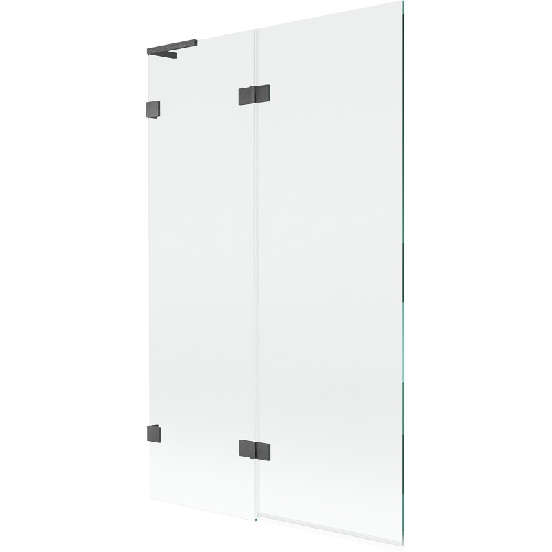 Mexen Lunar L mampara de bañera 2 alas izquierda 110 x 150 cm, transparente, gris metalizado cepillado - 897L-110-100-66-00-L