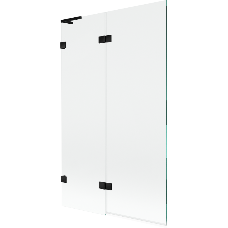 Mexen Lunar L zweegeklappten Douchebildschierm 110 x 150 cm, transparent, schwaarz - 897L-110-100-70-00-L