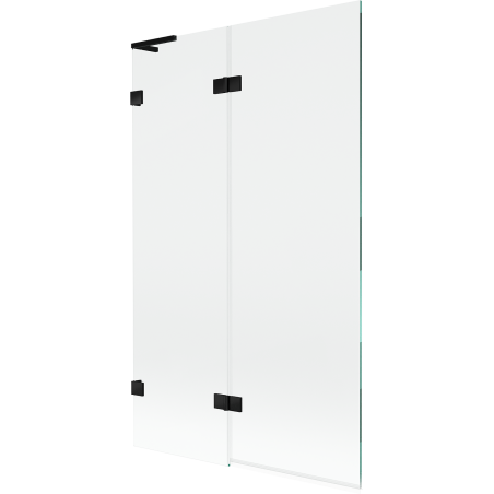 Mexen Lunar L 2-Panel Left Bath Screen 110 x 150 cm, Transparent, Black - 897L-110-100-70-00-L