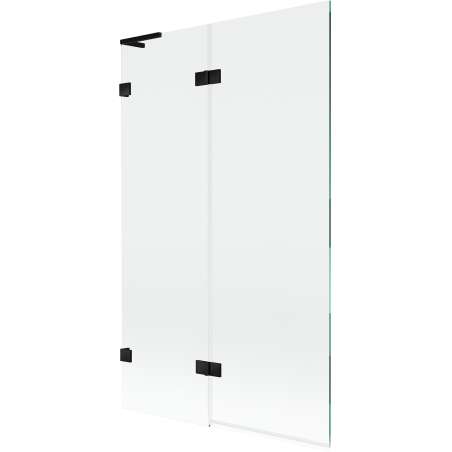 Mexen Lunar L paravan za kadu s 2 krila, lijevi 110 x 150 cm, proziran, crni - 897L-110-100-70-00-L