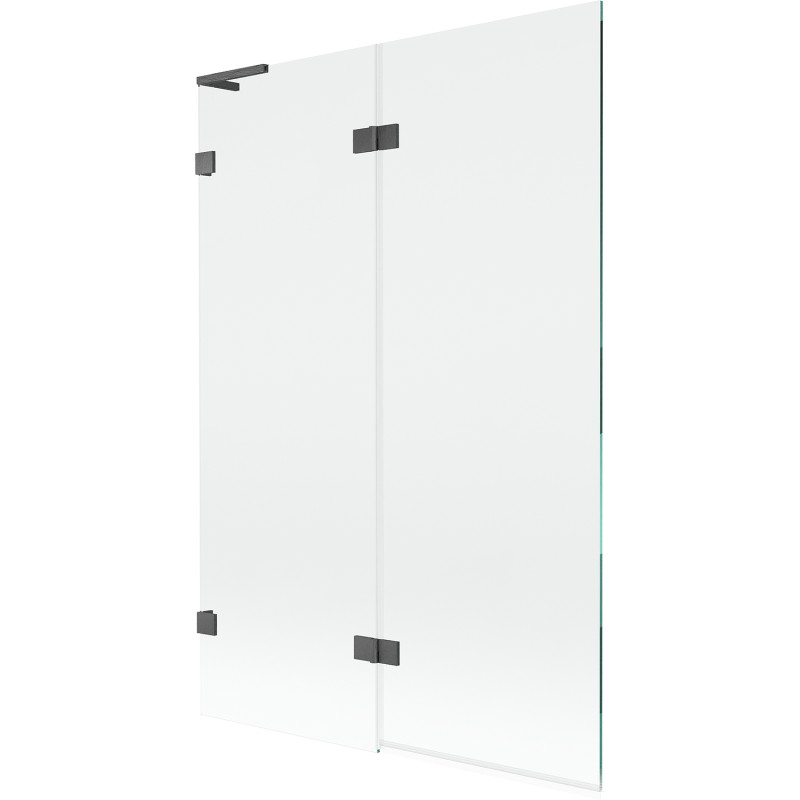 Mexen Lunar L paravan za kadu s dvije sekcije lijevi 120 x 150 cm, proziran, matirano tamno sivi - 897L-120-100-66-00-L