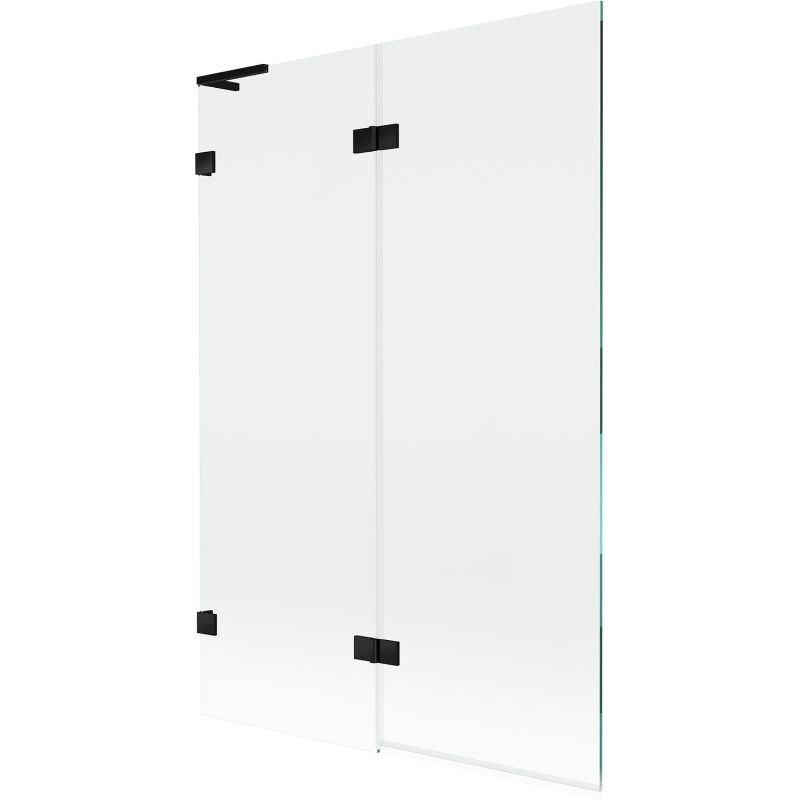 Mexen Lunar L 2-delad badrumsskärm vänster 120 x 150 cm, transparent, svart - 897L-120-100-70-00-L