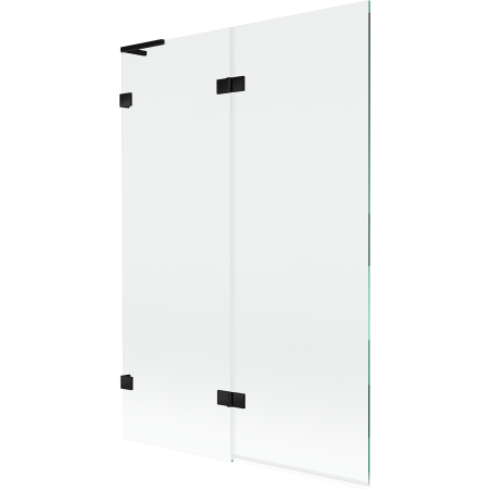 Mexen Lunar L 2-delad badrumsskärm vänster 120 x 150 cm, transparent, svart - 897L-120-100-70-00-L