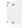 Mexen Lunar L badwand 2-delig links 120 x 150 cm, transparant, zwart - 897L-120-100-70-00-L