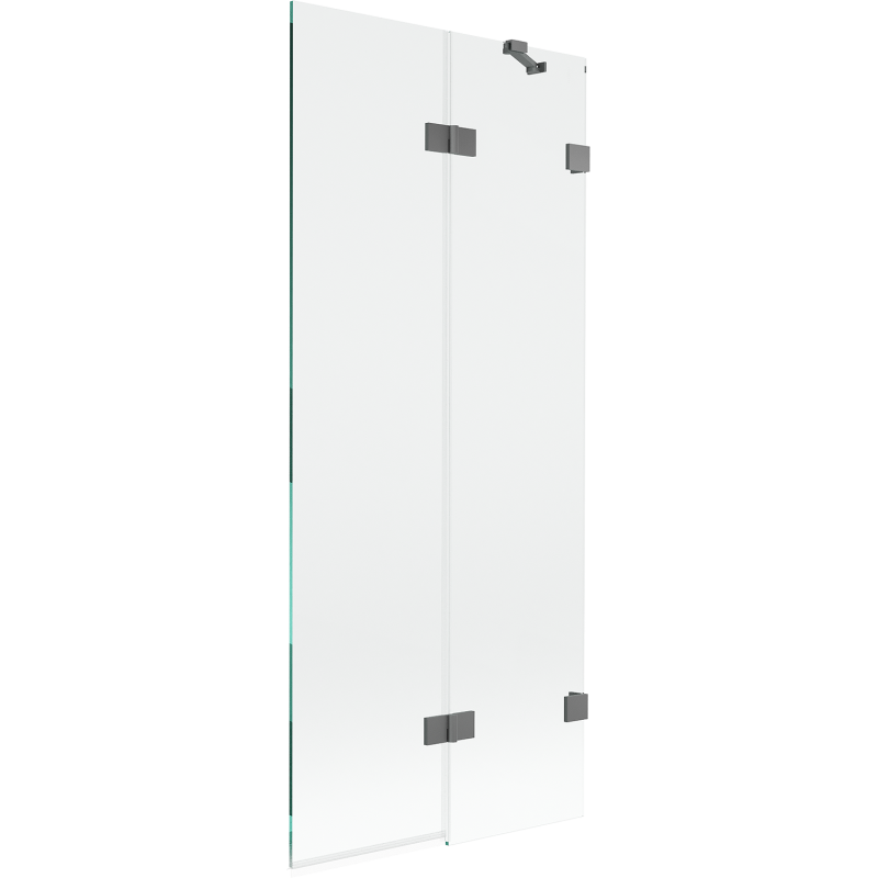 Mexen Lunar 2-Panel Bath Screen Right 80 x 150 cm, Transparent, Gun Metal - 897-080-100-95-00-P