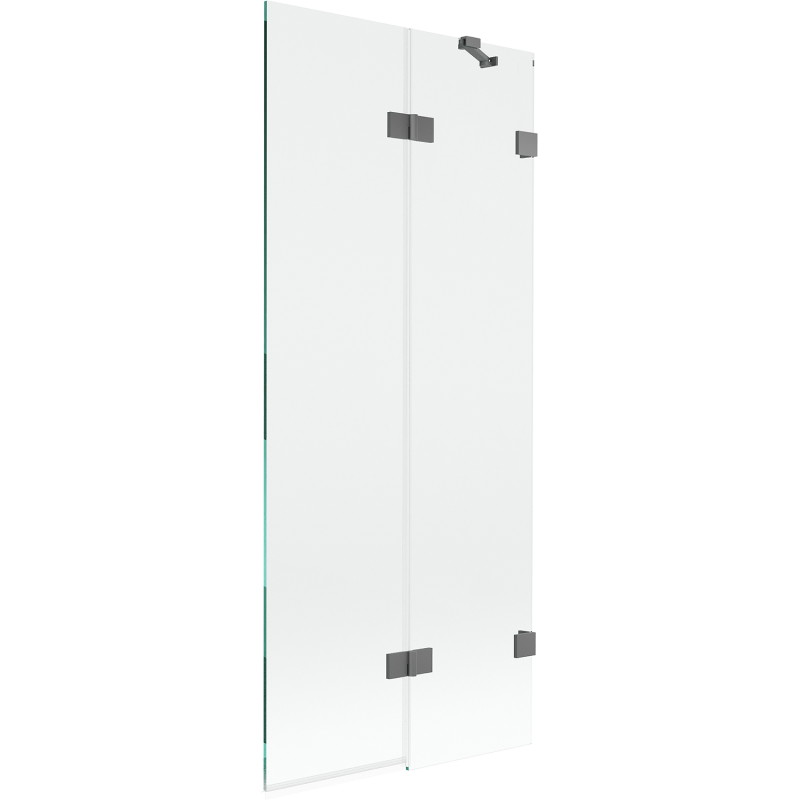 Mexen Lunar dvodijelna desna paravan 80 x 150 cm, proziran, metal s puškom - 897-080-100-95-00-P