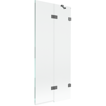 Mexen Lunar Duschwand 2-flügelig rechts 80 x 150 cm, transparent, Gun Metal - 897-080-100-95-00-P