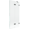 Mexen Lunar dvodijelna desna paravan 80 x 150 cm, proziran, metal s puškom - 897-080-100-95-00-P