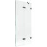 Mexen Lunar vanniparavann, 2-osaline, parem, 80 x 150 cm, läbipaistev, püssimetall - 897-080-100-95-00-P