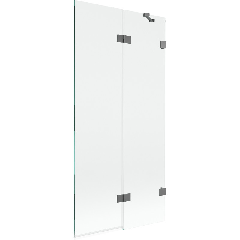 Mexen Lunar dvosložna paravana za tuš desna 90 x 150 cm, prozirna, gun metal - 897-090-100-95-00-P