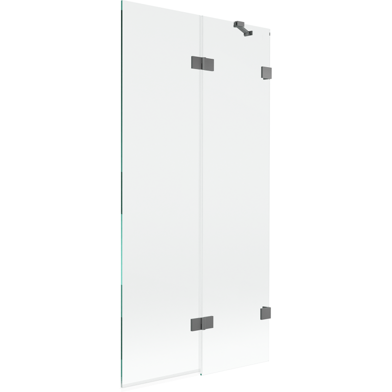 Mexen Lunar tvådelad duschvägg höger 90 x 150 cm, transparent, gun metal - 897-090-100-95-00-P