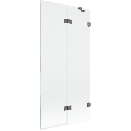 Mexen Lunar pare-douche 2 volets droit 90 x 150 cm, transparent, métal gun - 897-090-100-95-00-P