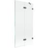 Mexen Lunar parawan nawannowy 2-skrzydłowy prawy 90 x 150 cm, transparent, gun metal - 897-090-100-95-00-P