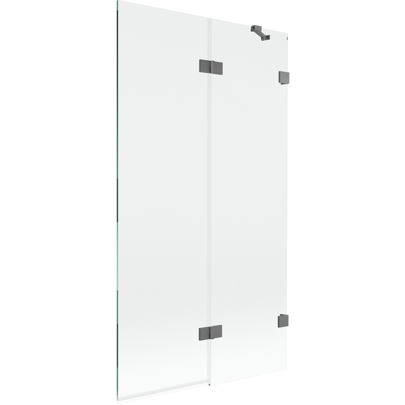 Mexen Lunar 2-delige badwand rechts 100 x 150 cm, transparant, gun metal - 897-100-100-95-00-P