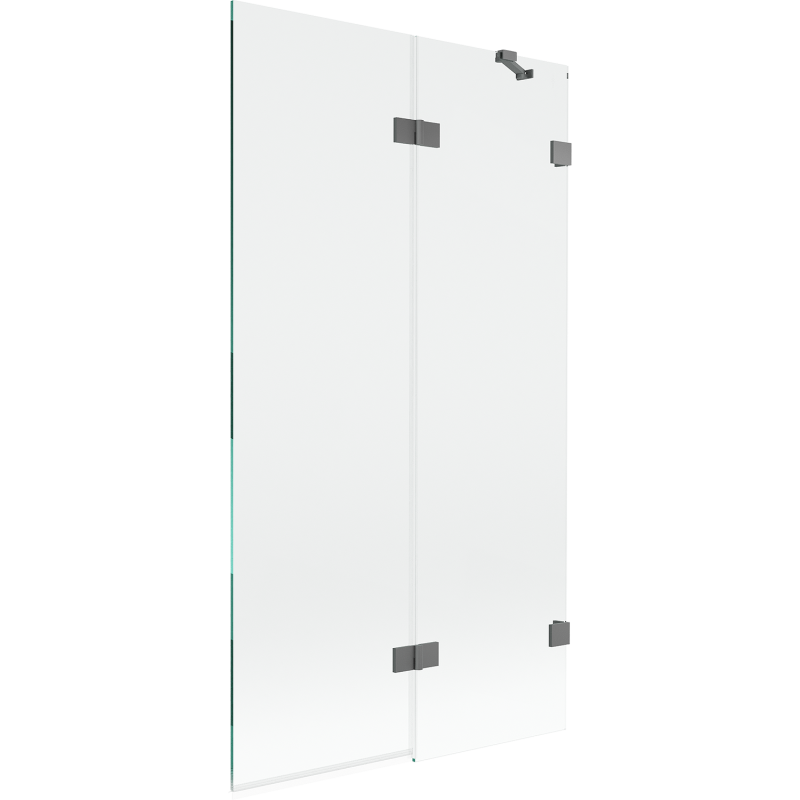 Mexen Lunar parawan nawannowy 2-skrzydłowy prawy 100 x 150 cm, transparent, gun metal - 897-100-100-95-00-P