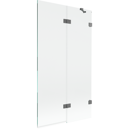 Mexen Lunar parawan nawannowy 2-skrzydłowy prawy 100 x 150 cm, transparent, gun metal - 897-100-100-95-00-P