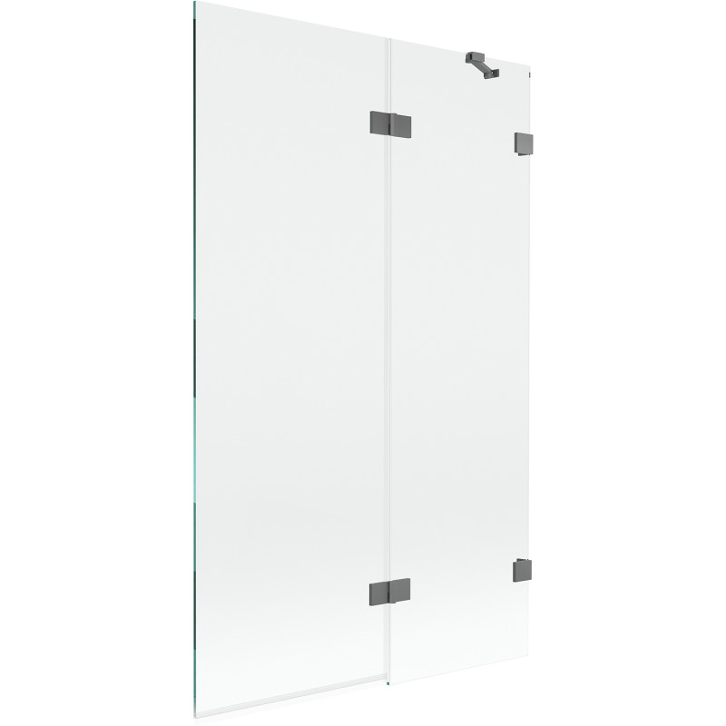 Mexen Lunar dušisein 2-lasline parem 110 x 150 cm, läbipaistev, gun metal - 897-110-100-95-00-P