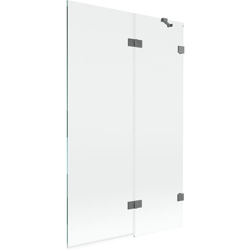 Mexen Lunar mampara de baño de 2 paneles derecha 110 x 150 cm, transparente, metal gun - 897-110-100-95-00-P