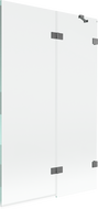 Mexen Lunar paroi de baignoire pliante à 2 volets à droite 110 x 150 cm, transparent, métal canon - 897-110-100-95-00-P