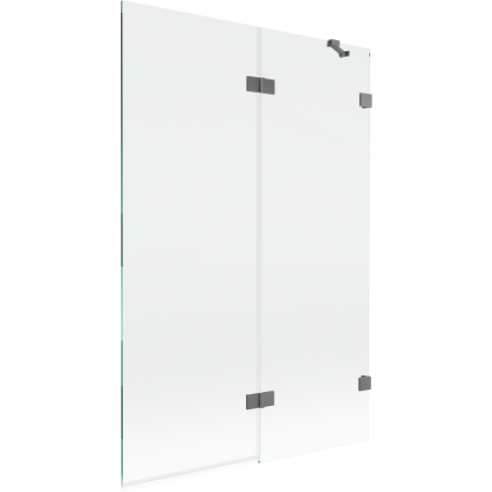 Mexen Lunar parawan nawannowy 2-skrzydłowy prawy 120 x 150 cm, transparent, gun metal - 897-120-100-95-00-P