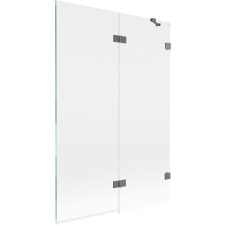 Mexen Lunar vannitoa 2-klaasiline parem 120 x 150 cm, läbipaistev, gun metal - 897-120-100-95-00-P