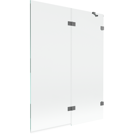 Mexen Lunar parawan nawannowy 2-skrzydłowy prawy 130 x 150 cm, transparent, gun metal - 897-130-100-95-00-P