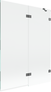 Mexen Lunar badscherm 2-delig rechts 130 x 150 cm, transparant, gun metal - 897-130-100-95-00-P
