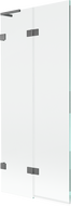 Mexen Lunar L kaksiosainen vasemmanpuoleinen kylpyhuoneen seinä 80 x 150 cm, läpinäkyvä, asemetalli - 897L-080-100-95-00-L