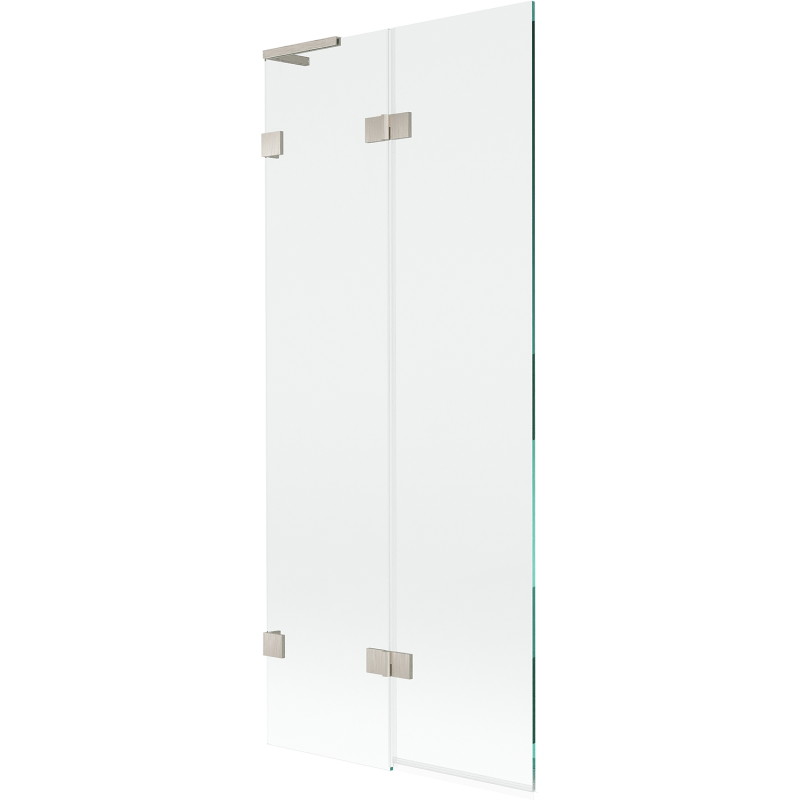 Mexen Lunar L paravan za kadu, dvokrilni lijevi 80 x 150 cm, prozirni, brušeni nikal - 897L-080-100-97-00-L