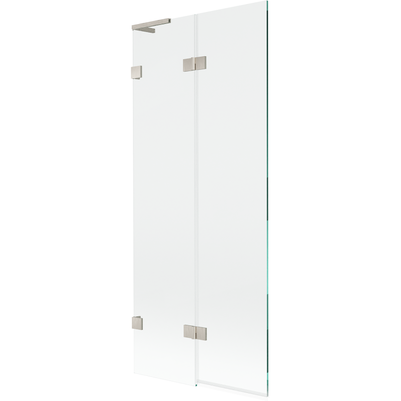 Mexen Lunar L Shower Screen 2-Panel Left 80 x 150 cm, Transparent, Brushed Nickel - 897L-080-100-97-00-L