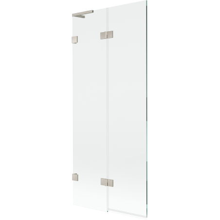 Mexen Lunar L vannisein 2-leheline vasak 80 x 150 cm, läbipaistev, harjatud nikkel - 897L-080-100-97-00-L