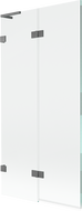 Mexen Lunar L dvojna kopalna stenska pregrada, leva 90 x 150 cm, prozorna, pištola kovinska - 897L-090-100-95-00-L