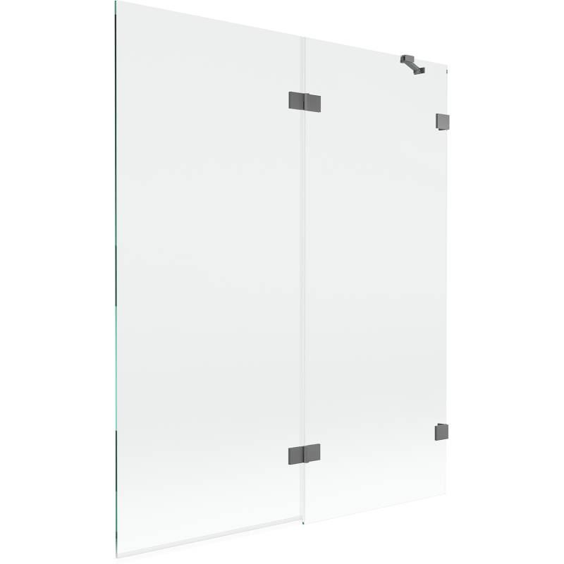 Mexen Lunar douchewand 2-delig rechts 140 x 150 cm, transparant, gun metal - 897-140-100-95-00-P