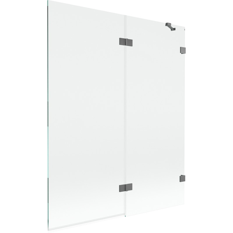 Mexen Lunar parawan nawannowy 2-skrzydłowy prawy 140 x 150 cm, transparent, gun metal - 897-140-100-95-00-P